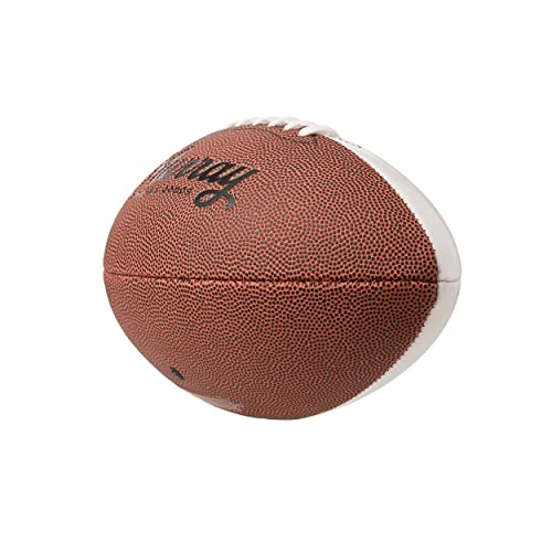 Murray Sporting Goods Autograph Football with Stand - Two White Panels Signature Ready Display Trophy Case Signable Regulation Size Full 12 Inch 3.0