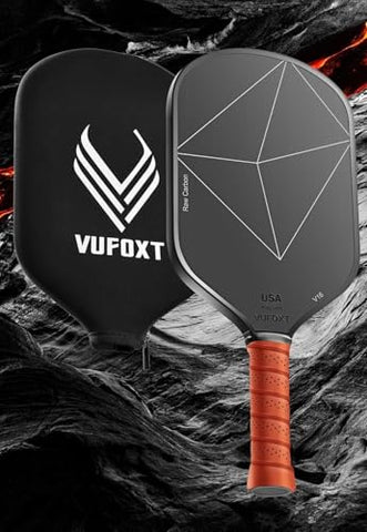 VUFOXT Pickleball Paddles, USAPA Approved T700 Raw Carbon Fiber Surface (CFS) High Spin 16MM PP Honeycomb Core