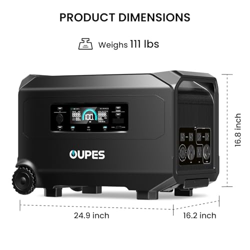 OUPES Guardian 6000 Solar Generator Kit: 4608Wh Power Station with 6000W Output (7200W Boost), 120V/240V Dual Voltage, 2x240W Solar Panels for Off-Grid Home Backup & Emergency Power