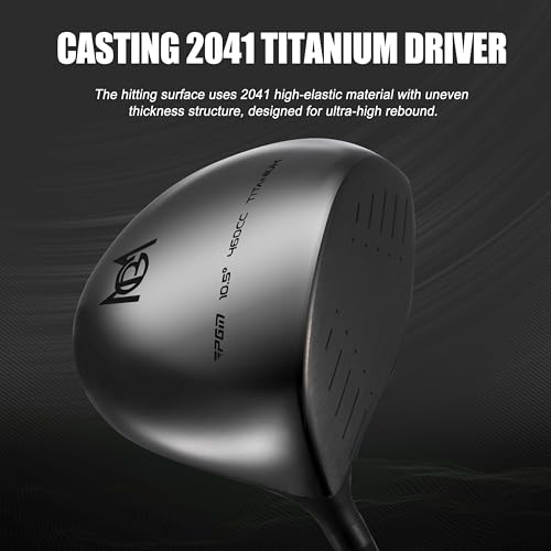 PGM 19 Piece Men's Complete Golf Club Sets - Ultra-Thin Face Titanium Driver (0.85+ COR), High COR Fairway Woods, Forged Irons, Precision CNC Milled Putter, with Stand Bag - Right Handed -Regular