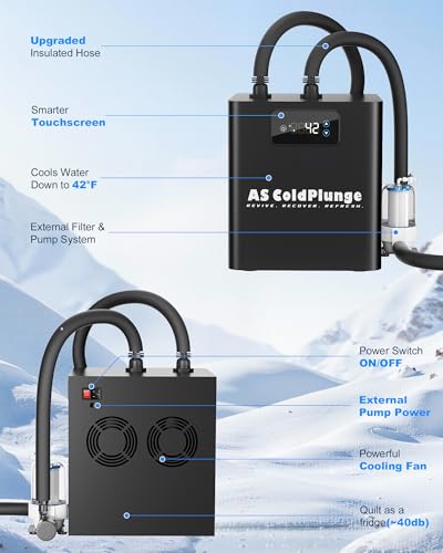 AS ColdPlunge Ice Bath Chiller & Cold Plunge Tub Kit, 1/3HP Cold Plunge Chiller with External Pump & Filter, XXL 148Gal Upgraded Ice Pod, Cold Plunge Tub with Water Chiller for Cold Therapy Recovery