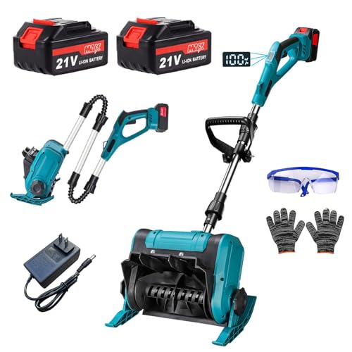 Cordless Electric Snow Shovel, with 2×4.0Ah Battery & Charger, 12 in Foldable Lightweight Snow Blower Cordless, with Battery Capacity Display, 20 ft Throwing Distance for Driveway Sidewalk Walkway