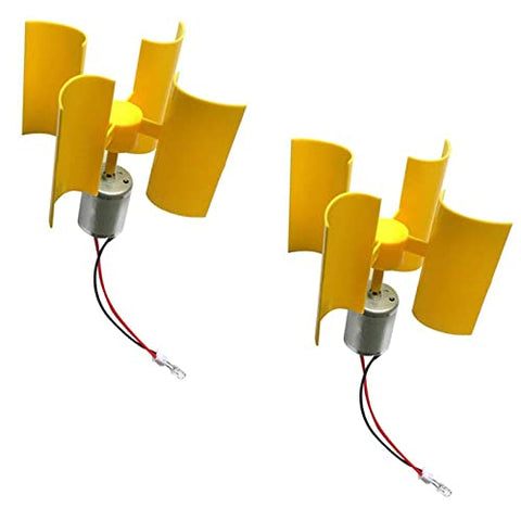 Mini Vertical Type Wind Turbine Generator Model for Teaching Physical Power Generation Principle and DIY Science Education Experiment 2PCS