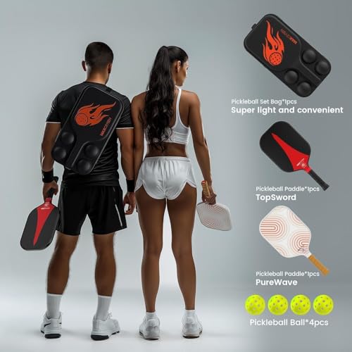 Maxceysen Pickleball Paddles T700 Carbon Fiber Surface Paddle USAPA Approved 16MM High Performance Lightweight Racket with Wide Face Long Grip for Men Women Beginner Starters Partners Couples
