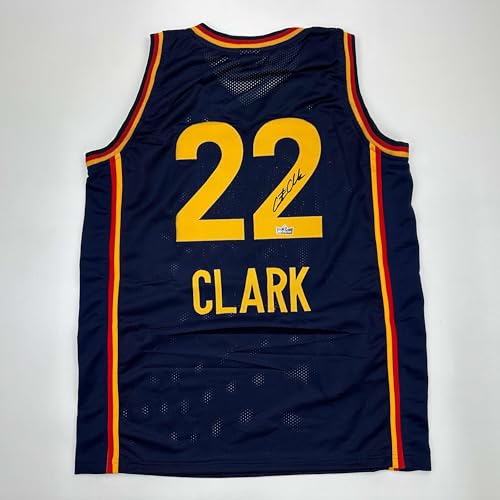 Facsimile Autographed Caitlin Clark Indiana Blue Reprint Laser Auto Basketball Jersey Size Men's XL