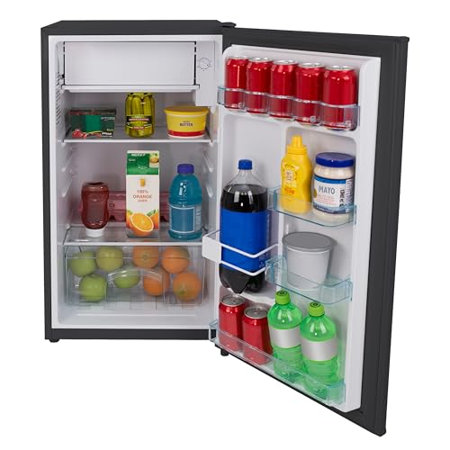 Avanti 3.3 Cu. Ft. Mini Fridge Compact Refrigerator with Adjustable Temperature, Removable Shelves, Chiller Compartment wiith Flush-Back Design, 3.3 cu.ft., Black