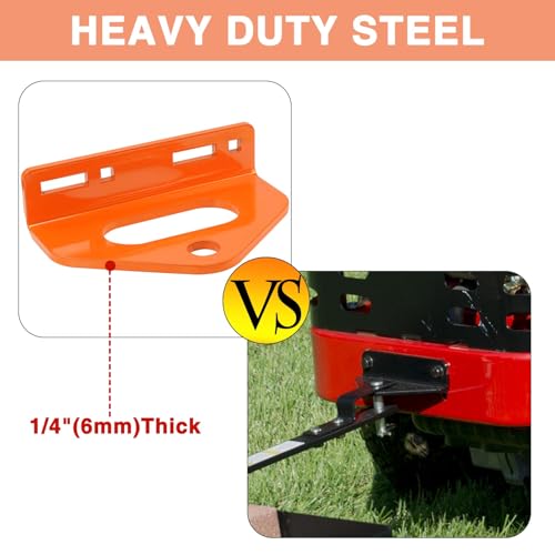 Zero Turn Mower Trailer Tow Hitch 1/4"(6mm) - Heavy Duty Lawn Mower Trailer Hitch 3/4" Hole Center with 2 Types Carriage Bolt Orange