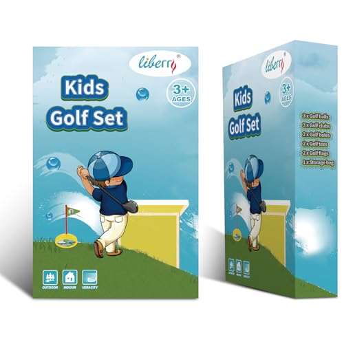 Liberry Toddler Golf Set, Retractable Toy Golf Clubs for Kids Ages 2 3 4 5, Indoor and Outdoor Sports Games Birthday Gift for Boys Girls