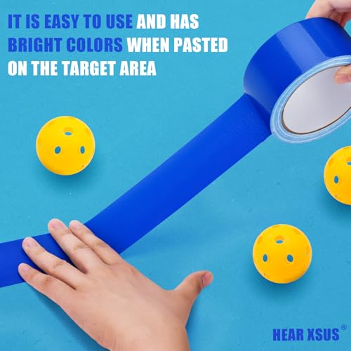 Hear XSUS 2” x 230FT Outdoor Pickleball Court Tape - Indoor Durable Floor Tape and Tape Cutter for Creating and Marking Court Boundaries, Ideal for Pickleball Enthusiasts. (Style)
