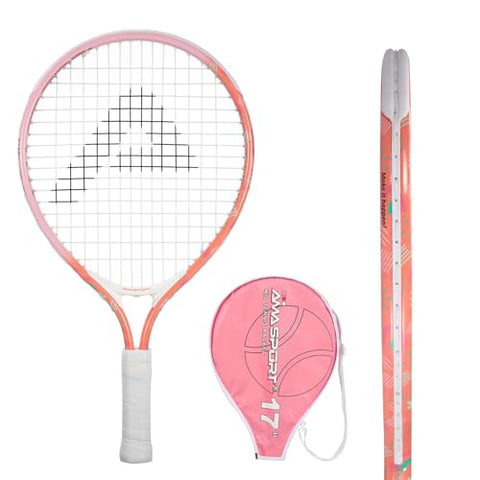 AMA SPORT Kids Tennis Racket for Junior Toddlers Starter Kit 17-25" for Girls and Boys - 4 Color Kids Tennis Rackets Age 2-12 with 420D Nylon Shoulder Strap Bag