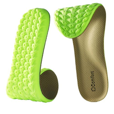 Sneaker Insoles Replacement,Comfortable Sports Shoe Inserts for Men Women Kids,for Shock Absorption and Relieve Foot Pain, Plantar Fasciitis (Beige, Women US 9.5-10 Men 8.5-9)