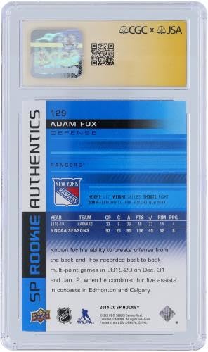 Adam Fox New York Rangers Autographed 2019-20 Upper Deck SP #129 CGC Fanatics Witnessed Authenticated Auto 10 Rookie Card - Hockey Slabbed Autographed Rookie Cards