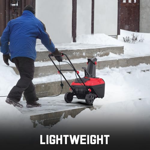 PowerSmart Electric Snow Blower, 21-Inch Corded Snow Thrower, 15-Amp, with LED Light for Yard Driveway Deck