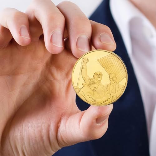 Donald Trump Fighting for America Coin,Trump Never Surrender Coin, Trump Collectibles Assassinated Shooting Coins, Trump Gifts Medals Home Decoration
