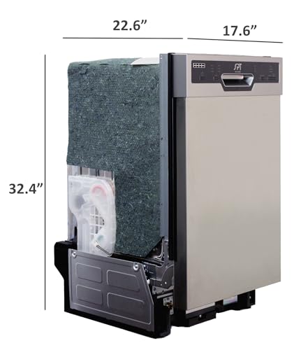 SPT SD-9254SSA 18″ Wide Built-In Stainless Steel Dishwasher w/Heated Drying, ENERGY STAR, 6 Wash Programs, 8 Place Settings and Stainless Steel Tub