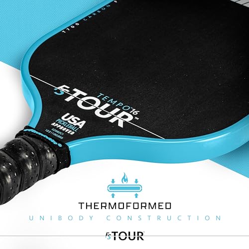 Franklin Sports Pro Pickleball Paddles - FS Tour Series Carbon Fiber Paddles - Official USA Pickleball (USAPA) Approved - Tempo Pro Player - 16mm Polymer Core - Blue