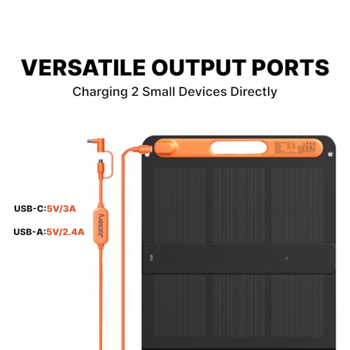 Jackery SolarSaga 200W Portable Solar Panel,IP68 Foldable Bifacial Solar Panels,Compatible with Jackery Explorer Power Station and Solar Generator,for Rooftops Outdoor Camping Off-Grid (Renewed)