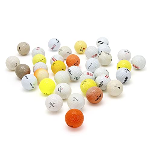 50 Recycled Golf Balls for Men - Hit-Away Bulk Used Golf Balls - Ideal for Practice & Range Sessions - Mixed Variety Shag Balls in Mesh Carry Bag