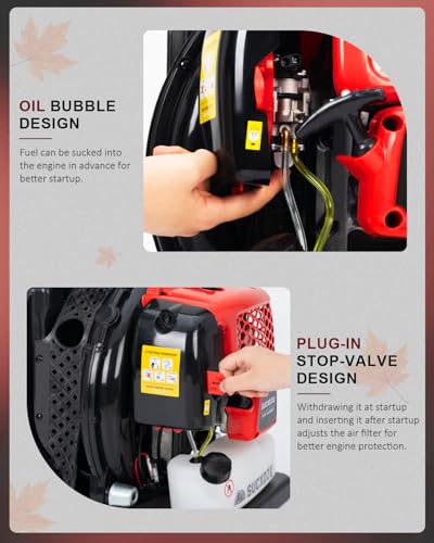 EIDOWA 63CC Gas Backpack Leaf Blower – 665 CFM, 205 MPH, Commercial-Grade Gas Blower for Landscaping, Snow Removal, and Heavy-Duty Yard Work – Lightweight, Quiet for Residential Areas (686 RPO)