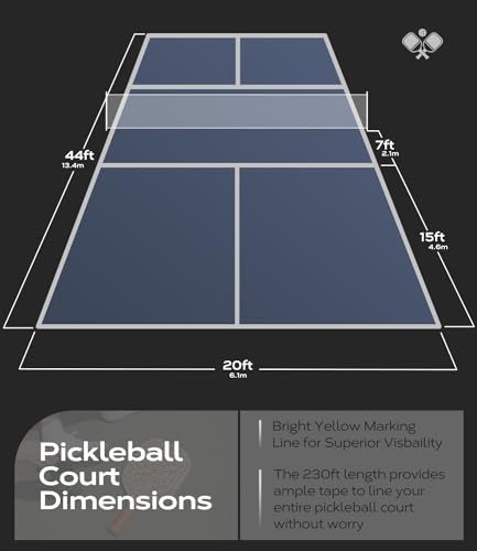 Mibhuvan Pickleball Court Tape 230ft - Heavy Duty White Cloth Tape for Temporary Court Lines | Indoor/Outdoor Sports Line Marking with Strong Adhesion