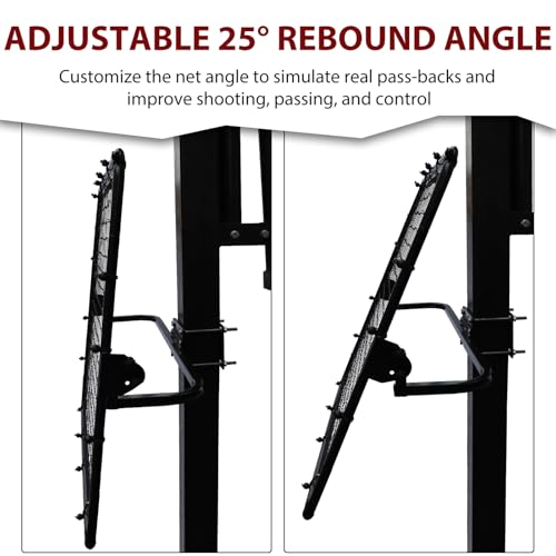 MegaNets Basketball Rebounder, 40"x40" Multi-Sport Training Rebound Net Adjustable Passback Net Setup on Poles, Ball Return System Suit for Basketball Volleyball Tennis Pickleball Baseball Practice