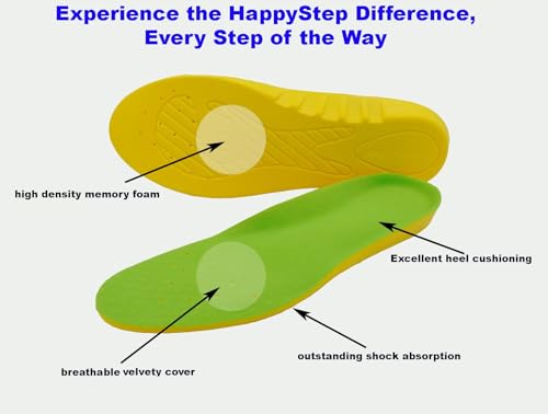 1 Pair Wide Fit Insoles Plantar Fasciitis Orthotics PU Memory Foam Comfort Shoe Inserts for Men and Women, Cushioned Arch Support, Shock Absorption and Foot Pain Relief (US Men Size 13-15)
