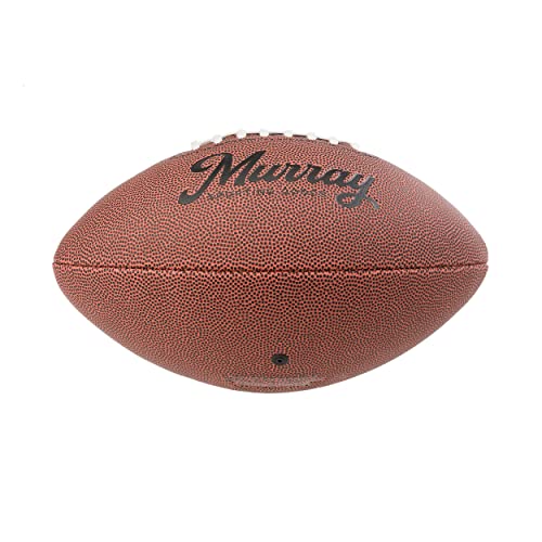 Murray Sporting Goods Autograph Football with Stand - Two White Panels Signature Ready Display Trophy Case Signable Regulation Size Full 12 Inch 3.0