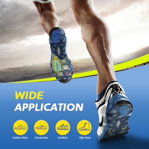Professional Sport Insoles with Medium Arch Support and Shock Absorption for Plantar Fasciitis and Flat Feet Pain Relief in Men and Women, Orthotics Shoe Insert, Breathable & Anti-Slip, Blue, M