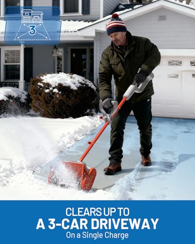 Litheli Cordless Snow Shovel, 13-Inch Battery-Powered Snow Blower with 4.0Ah Battery, Easy to Use Snow Thrower for Driveways, Sidewalks, Decks & Patios