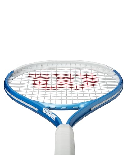 Wilson WR147110U2 Hard Tennis Racquet [Strung Up] Ultra Power 112 XL White/Pearl Blue Grip Size 2 WR147110U2 Entry Beginners Leisure