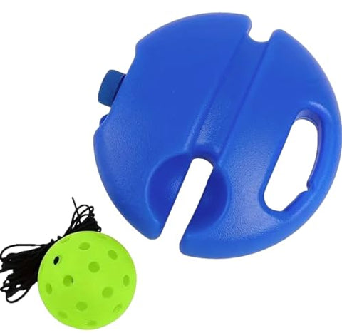 PICKLEBALL MARKETPLACE - Pickleball Rebounder/Trainer Set w/Green Ball & Cord for Practicing Your Pickleball Skills On Your Own., Blue, CO-CW16