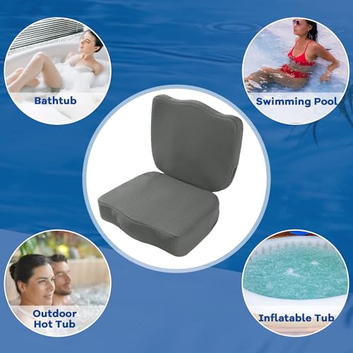 MABOZOO Hot Tub Booster Seat for Adults, Weighted Booster Seat 3D Air Mesh Hot Tub Cushion Quick Dry Hot Tub Accessories Indoor Outdoor (Gray)