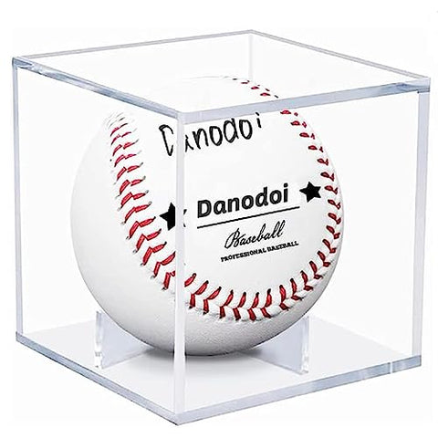 Danodoi Baseball Display Case UV Protected Acrylic Clear Baseball Holder Square Cube Ball Protector Memorabilia Autograph Display Box for Official Size Baseball
