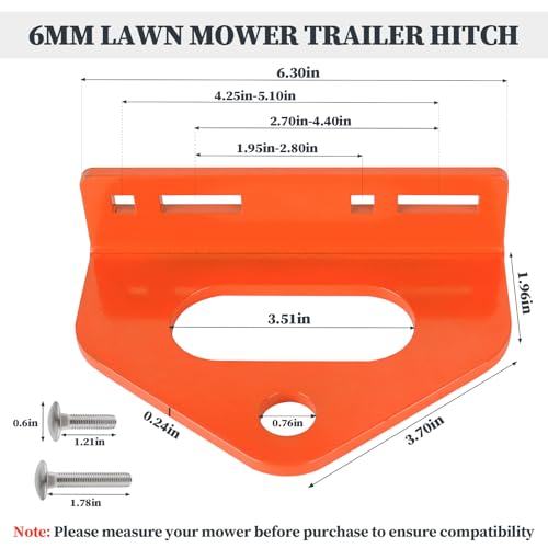 Zero Turn Lawn Mower Trailer Hitch, Riding Mower Trailer Hitch Compatible with Bad Boy Husqvarn Scag Craftsman Cub Cadet, Heavy Duty Steel Golf Cart Hitchs Replacement for Bad Boy Mowers Accessories
