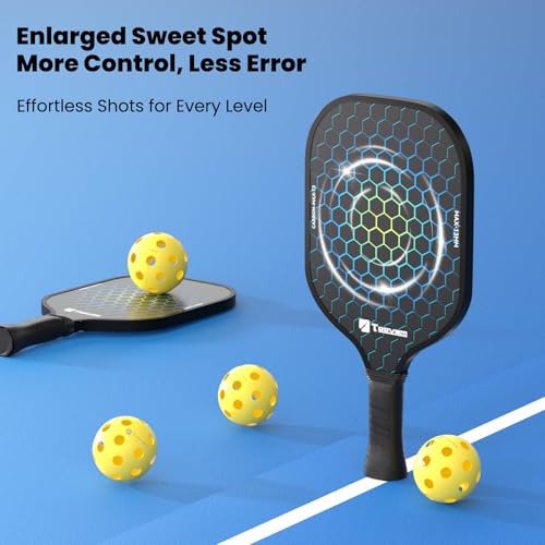 Toovem Carbon Fiber Pickleball Paddles – Lightweight 2 Sets T300 / 1 Set T700 Pickleball Paddle Carbon Fiber Racket, Pickle Ball Paddles Gifts with Bag & 4 Balls, for Beginner to Advanced Players