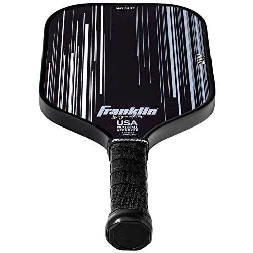 Franklin Sports Pro Pickleball Paddles - Signature Series Pro Paddle with MaxGrit Surface - USA Pickleball (USAPA) Tournament Approved - 16mm Polypropylene Core - Black