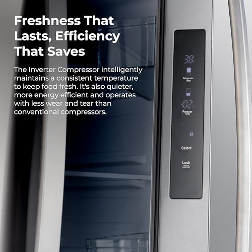 Kenmore 36" French Door Refrigerator with Freezer - Accela Chill, Adjustable Shelving, Humidity Controlled Crispers, ENERGY STAR Certified, 20.3 cu. ft. Capacity, Fingerprint Resistant Stainless Steel