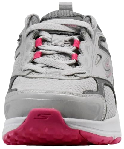 Skechers Women's Go Run Consistent Shoes, Grey/Pink, 7 M