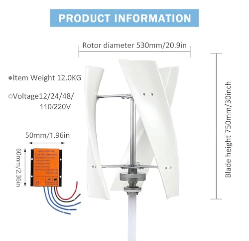 18000W Vertical Wind Turbine Generator Kit for Home & Business - Powerful 48V Windmill with Controller for Industrial Energy Supply - Eco-Friendly Renewable Energy Solution