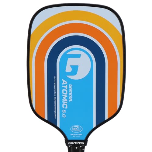 Gamma Sports 5.0 Pickleball Paddle, Graphite Pickleball Paddle with Polypropylene Core and Honeycomb Grip, Blue and Orange, 4 (1/4)
