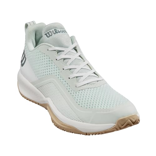 WILSON Rush Pro Lite Women's Tennis Shoe, Opal Blue/White/Safari, Size 10.5