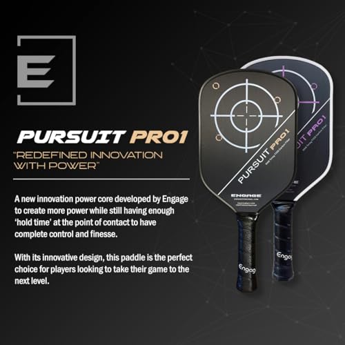 Engage Pursuit Pro1 Pickleball Paddle - Raw T700 Toray Carbon Fiber for Extreme Spin - MachPro Core for Maximum Power & Control (Alpine Lime, Light Weight (7.6-7.9oz))