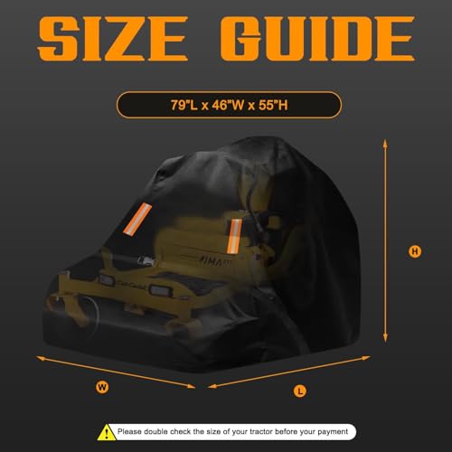 Outdoor Zero-Turn Mower Cover Waterproof,Heavy Duty 600D Tearproof Anti-UV, Universal Fit Riding Lawn Tractor Covers Up to 60" Decks,All Season Using, Windproof Nylon Buckle,79"Lx46"Wx55"H-Premium