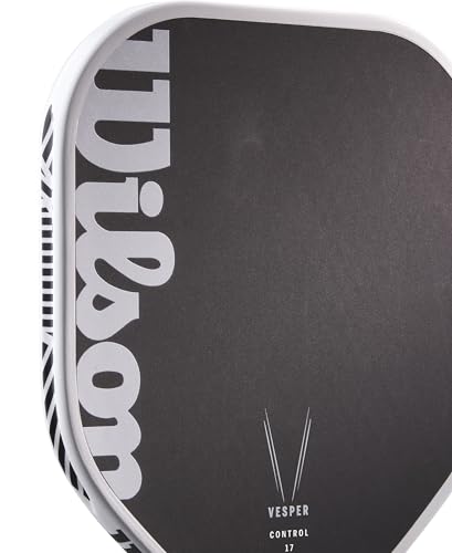 Wilson Vesper Control 17 Pickleball Paddle - Black/White, Grip Size 1-4 1/8"