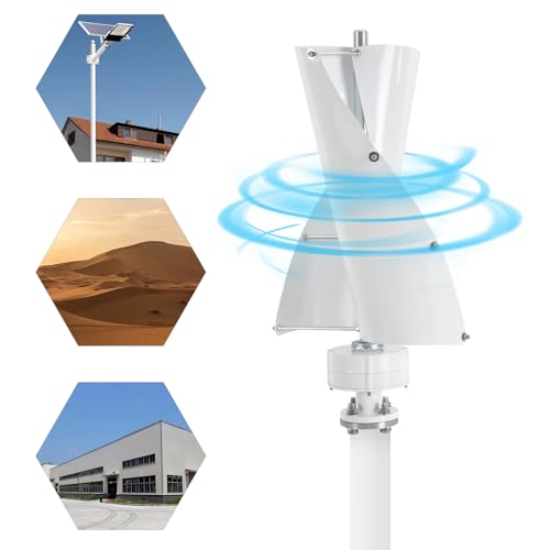 Wind Generator, 100W 12V Vertical Wind Turbine Generator Vertical Axis Wind Turbine Vertical Wind Generators Kit Wind Power Generators w/Controller for Home, Business, Ships