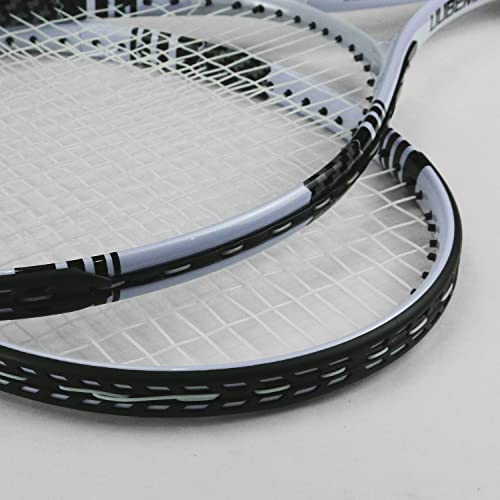 Tennis Rackets 2 Players Recreational for Adult,Lightweight Tennis Racquets for Beginner Student Training,Tennis Racket Set with Carrying Cover Bag,Grip Tapes,Tennis Balls (White/Black -2 Rackets Set)