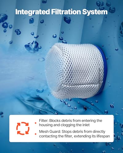 VEVOR Inflatable Hot Tub, 6 to 8 Person Capacity, 94.5 x 26in Round Portable Outdoor Spa, with 130 Soothing Jets, Headrest, LED Light, Cover, Multi-Function Control Panel, PVC Outdoor Hot Tub, Grey