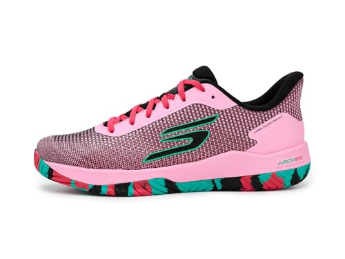 Skechers Men's Pickleball Viper Court Pro 2.0 Sneaker, Pink/Black, 10.5 Medium
