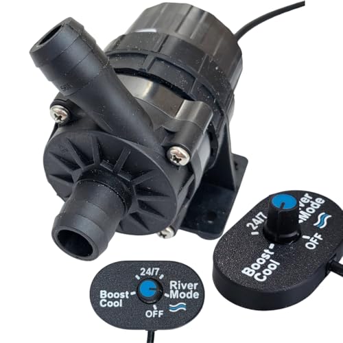 ICYBULL 720GPH Water Pump for Cold Plunge, Quiet In-Line Pump for Chiller System with Speed Controller, Boost Cool and River Mode, 3/4-Inch Barbed Connections. 100% Magnetic Drive.