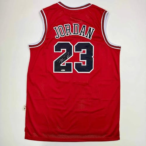 Autographed/Signed Michael Jordan Chicago Red Basketball Jersey Upper Deck UDA COA